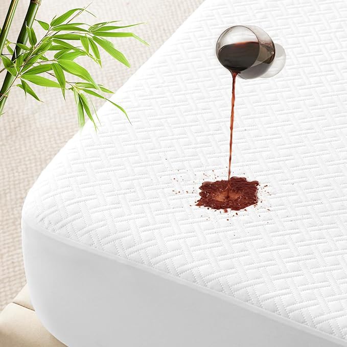 Wodoodporny ochraniacz na materac z mieszanki bambusa