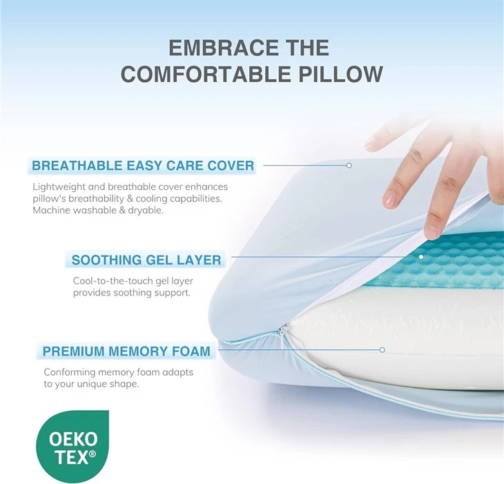 Reversible Cooling Cover Memory Foam Pillow best